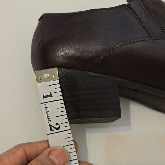 Reba • Lane Western Brown Leather Slip On Pointed Toe Cowgirl Booties Si… - Picture 5 of 11